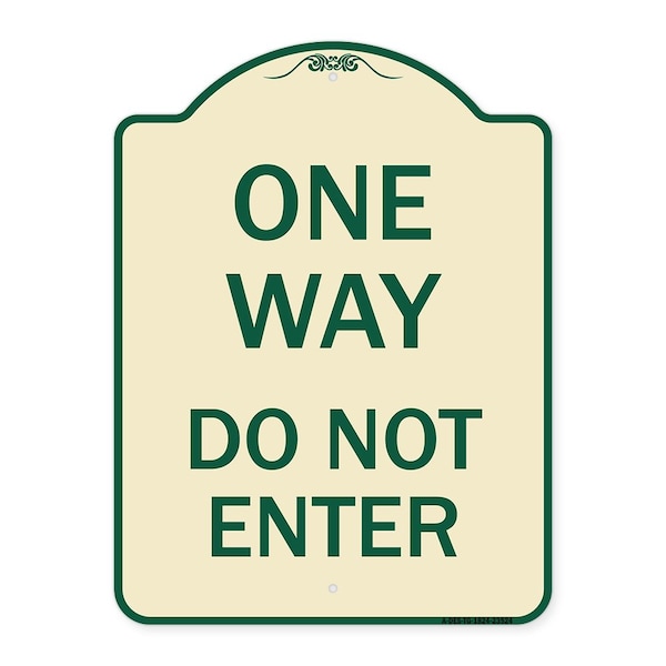 One Way Do Not Enter Heavy-Gauge Aluminum Architectural Sign, 24" H, TG-1824-23524